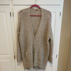 Free People XS Cream Oversized Cardigan